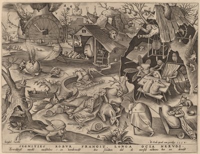 La Paresse - Pieter van der Heyden after Pieter Bruegel the Elder