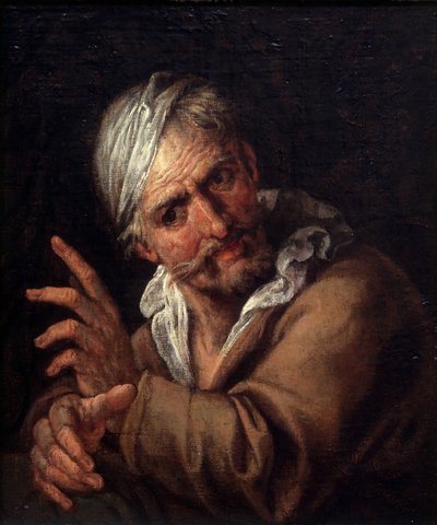 Visage de vieil homme - Pietro  Della Vecchia
