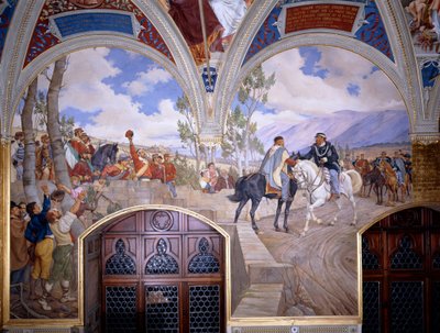 Victor Emmanuel II rencontrant Giuseppe Garibaldi à Teano - Pietro Aldi