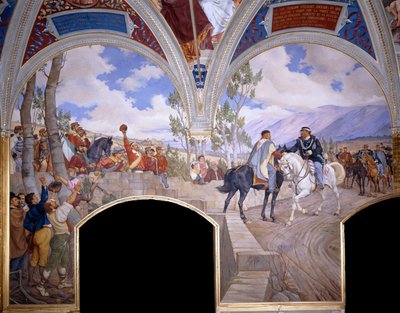 Victor Emmanuel rencontre Giuseppe Garibaldi à Teano, 1886 - Pietro Aldi