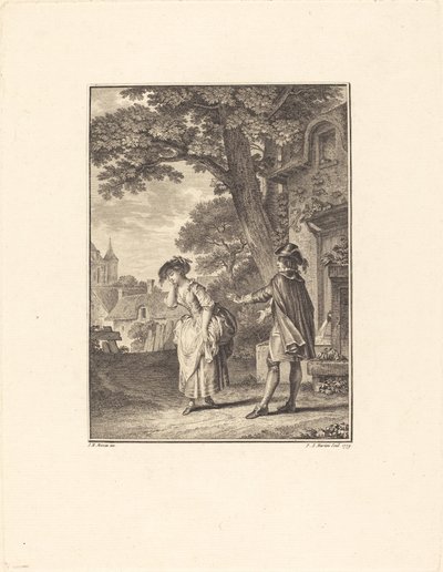 Le Devin du Village (Colette pleurant) - Pietro Antonio Martini after Jean Michel Moreau