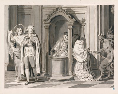 Confession ou Pénitence des Sept Sacrements - Pietro Antonio Novelli
