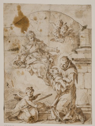 Saint Antoine de Padoue à genoux avec l