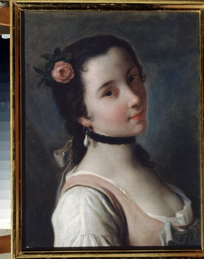 Une fille avec une rose - Pietro Antonio Rotari