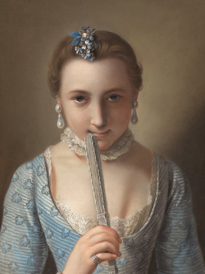 Jeune femme avec un éventail - Pietro Antonio Rotari