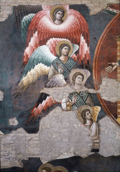 Le Jugement dernier, détail des anges - Fresque - Pietro Cavallini
