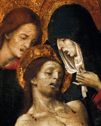 Descente de Croix (Deposizione), détail de Saint Jean, la Vierge Marie et le Christ, début du 16ème siècle - Pietro Cavaro