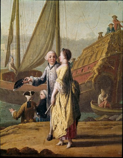 Un armateur et une dame (détail) - Pietro Fabris
