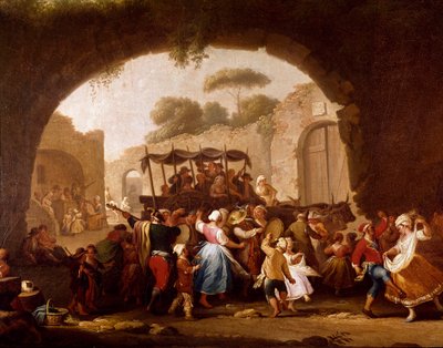 Scène de danse et fête populaire à Naples (détail) - Pietro Fabris
