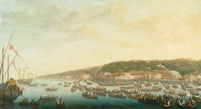 Procession des navires royaux à Posillipo, Naples - Pietro Fabris