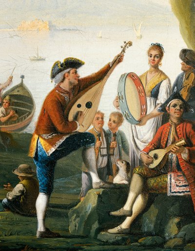 Scènes de la vie quotidienne dans une grotte à Posillipo, par Pietro Fabris (détail) - Pietro Fabris
