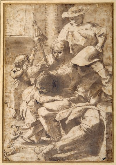 Groupe familial dans un intérieur - Pietro Faccini