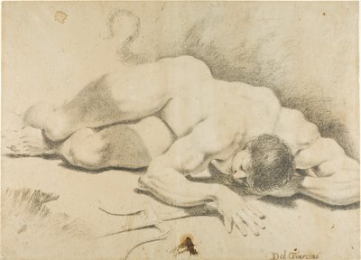 Nu masculin allongé, avec trident - Pietro Faccini