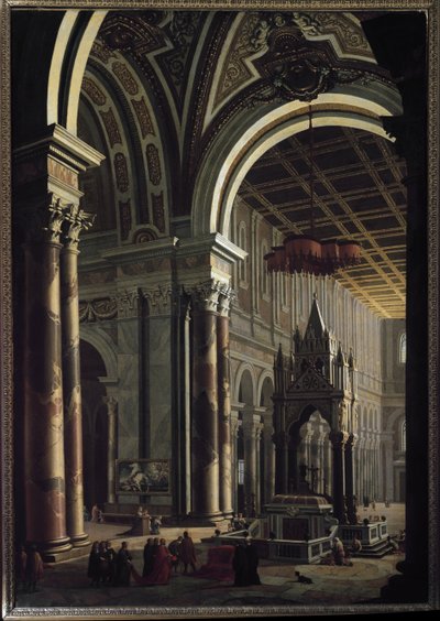 Vue intérieure de la basilique Saint-Paul à Rome - Pietro Francesco Garoli