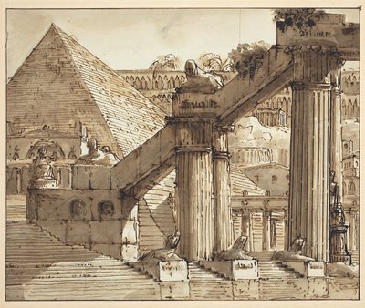 Décor de scène égyptienne - Pietro Gonzaga