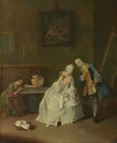 Une Dame recevant un Cavalier, 1747-1755 - Pietro Longhi