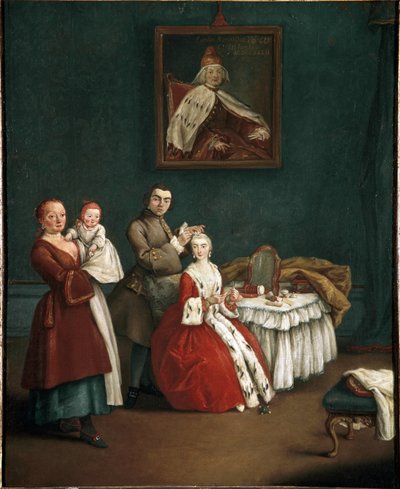 Le coiffeur Peinture de Pietro Longhi (1701-1785) 1760 Venise, Ca