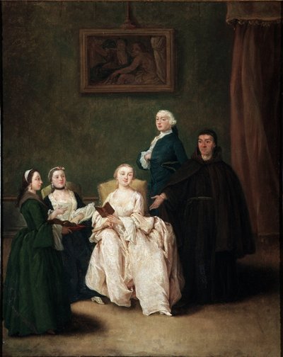 Visite du moine à la famille aristocratique - Pietro Longhi