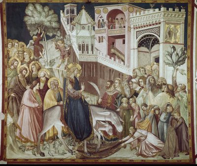 Entrée du Christ à Jérusalem - Fresque de Pietro Lorenzetti (1280-1348) - Pietro Lorenzetti