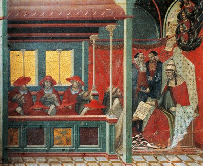 Honorius III approuvant la règle carmélite (détail) - Pietro Lorenzetti