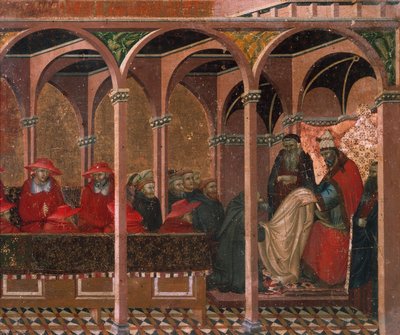 Honorius III approuvant la règle carmélite (détail) - Pietro Lorenzetti