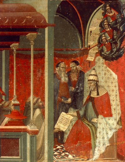Honorius III approuvant la règle carmélite (détail) - Pietro Lorenzetti