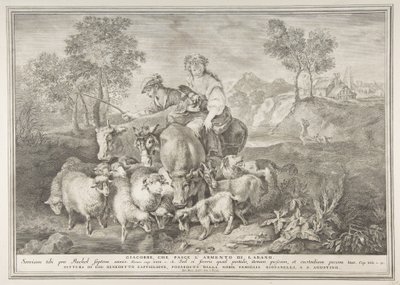 Jacob gardant le troupeau de Laban, 1743-63 - Pietro Monaco