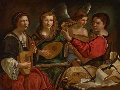 Joueurs de luth et un ange - Pietro Paolini