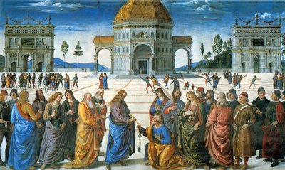Remise des clés à Saint Pierre, 1481 - Pietro Perugino