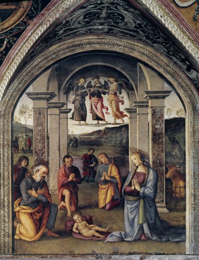 La Nativité. Fresque de Pietro Vannucci dit il Perugino - Pietro Perugino