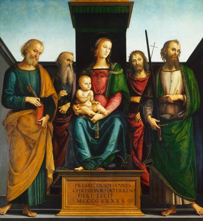 Madone et Enfant en trône avec les saints Jean Baptiste, Pierre, Paul et Jean l
