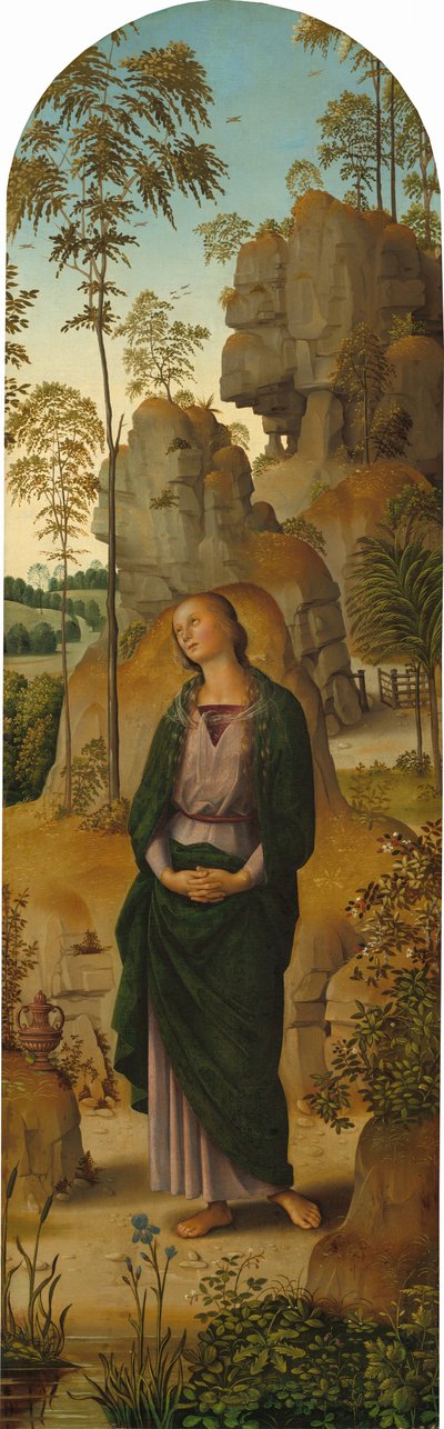 La Crucifixion avec la Vierge, Saint Jean, Saint Jérôme et Sainte Marie-Madeleine [panneau droit] - Pietro Perugino