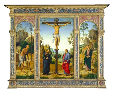 La Crucifixion avec la Vierge, Saint Jean, Saint Jérôme et Sainte Marie-Madeleine, c.1482-1485 - Pietro Perugino