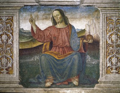 Le Rédempteur, Jésus tenant le globe et levant la main en signe de bénédiction - Pietro Perugino