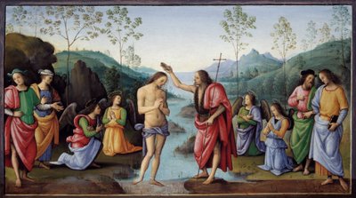Le baptême du Christ Peinture de Pietro Vannucci dit le Pérugin - Pietro Perugino