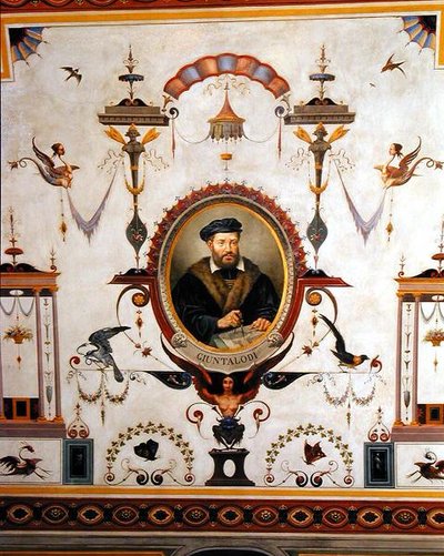 Portrait de Giuntalodi, détail du plafond de la Sala del Sindaco - Pietro Pezzati