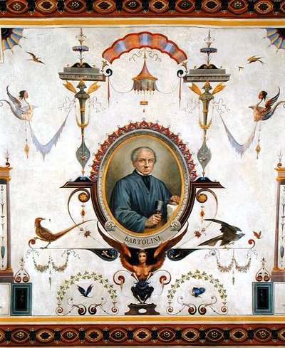 Portrait de Lorenzo Bartolini (1777-1850), détail du plafond de la Sala del Sindaco - Pietro Pezzati