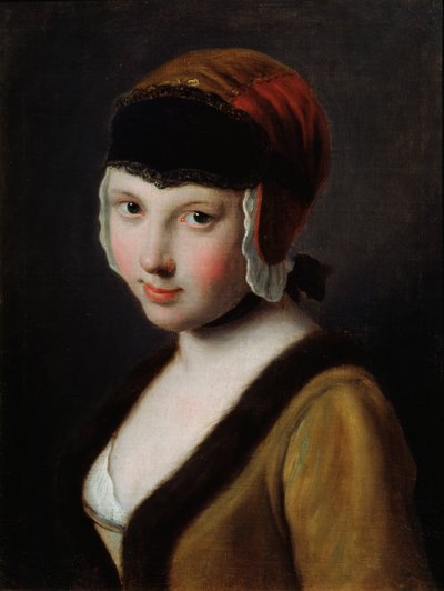 Une fille avec un masque noir - Pietro Antonio Rotari