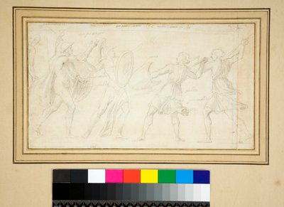 Deux Amazones combattant deux guerriers - Pietro Santi Bartoli