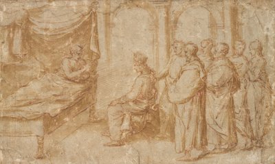 Salomon au chevet de mort du roi David - Pietro Santo Bartoli