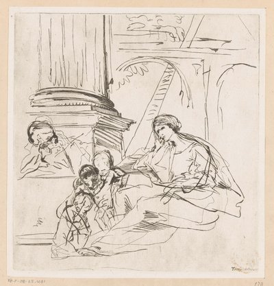 Sainte Famille avec deux enfants - Pietro Testa