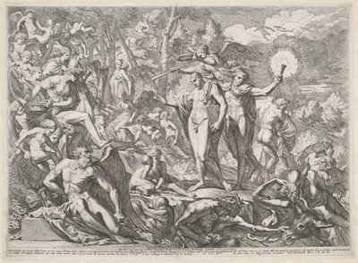 Jeune homme arrivant sur le Parnasse par le chemin de la Vertu - Pietro Testa