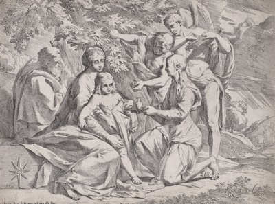 La Sainte Famille assistée par des anges, vers 1642-44 - Pietro Testa
