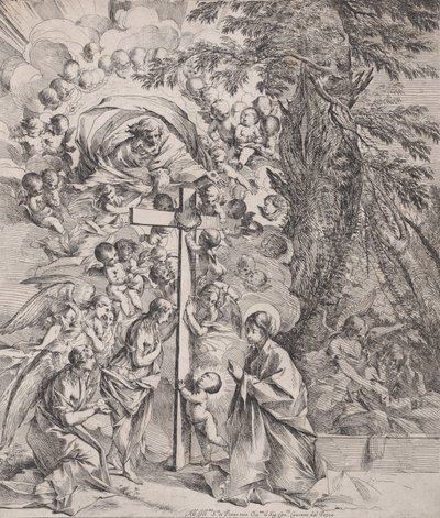 Le rêve de Saint Joseph, qui dort à droite, la Vierge et l