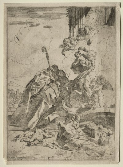 Trois saints lucquois intercédant auprès de la Vierge pour les victimes de la peste, vers 1630-31 - Pietro Testa