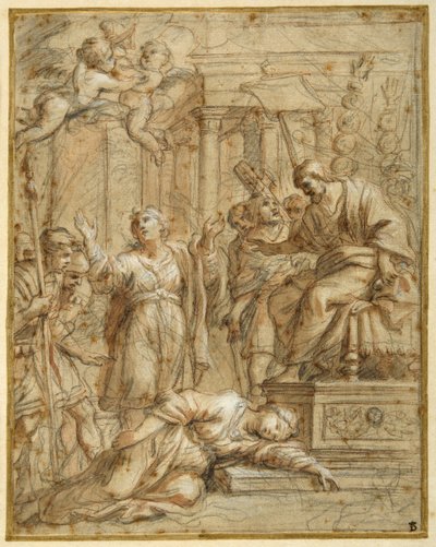 Sainte Bibiane martyre devant le préfet Apronianus - Pietro da (1596 1669) Cortona
