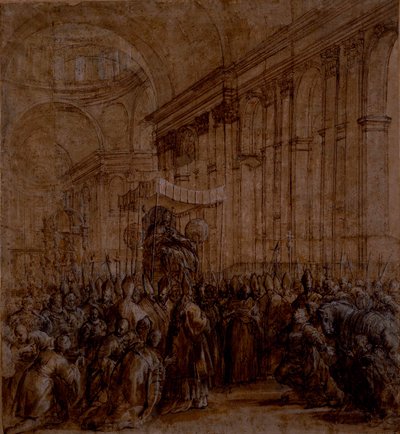Urbain VIII porté dans la nef de Saint-Pierre - Pietro da Cortona