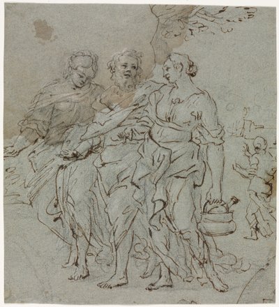 Lot et ses filles (recto) Esquisse pour Lot et ses filles (verso) - Pietro da Cortona