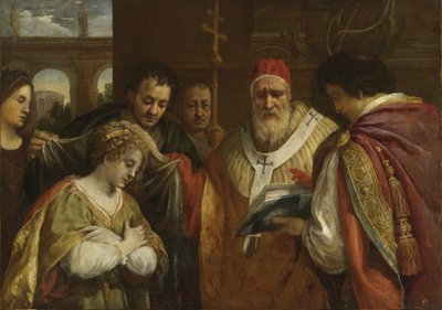 Sainte Domitille recevant le voile du Pape Clément I - Pietro da Cortona