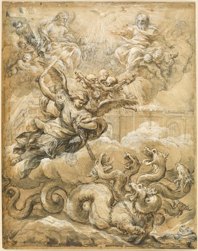 La Sainte Trinité avec Saint Michel vainqueur du dragon - Pietro da Cortona